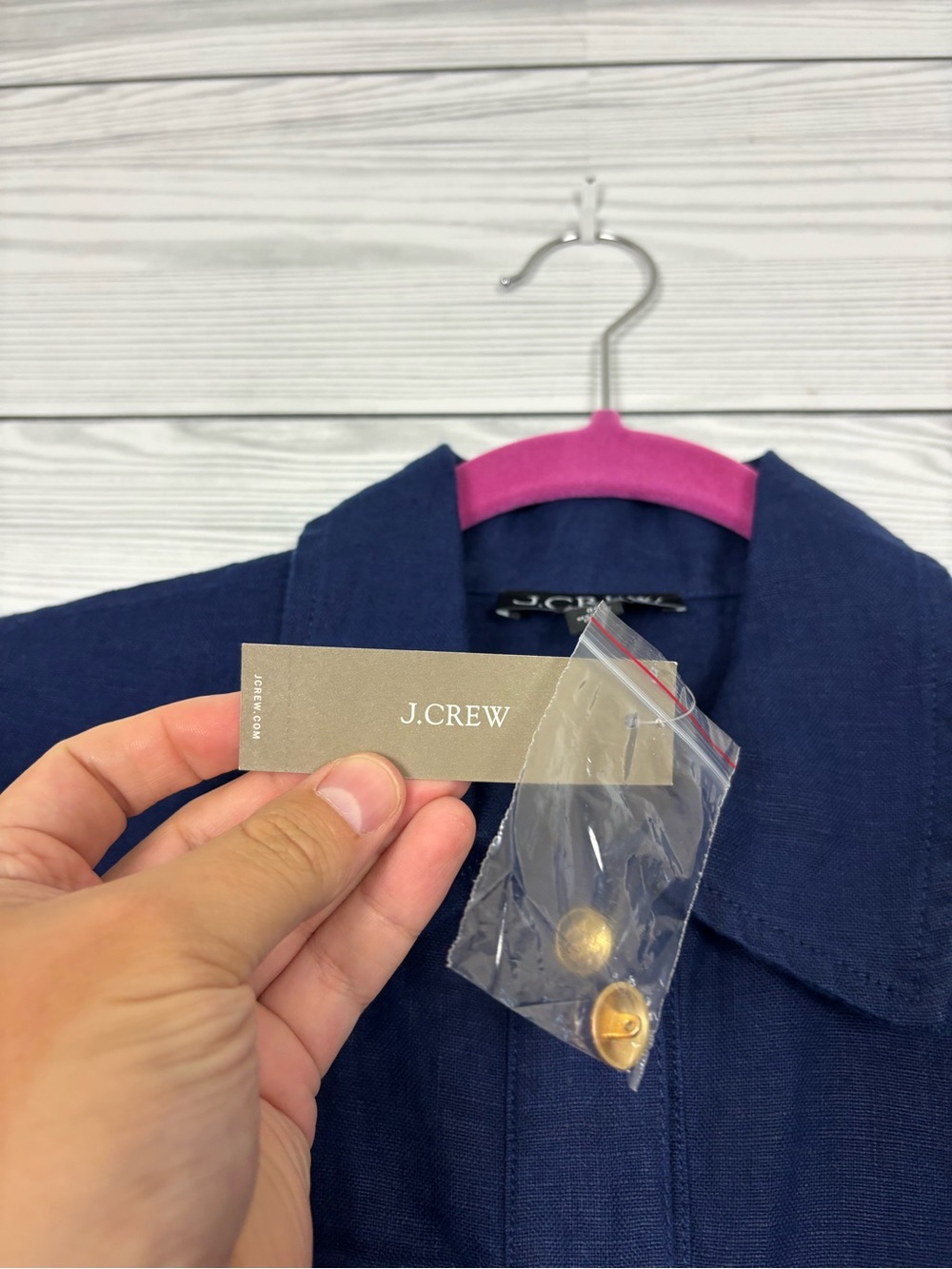 J. Crew Gamine Blue Linen Shirtdress NWT size 00 - Picture 4 of 9